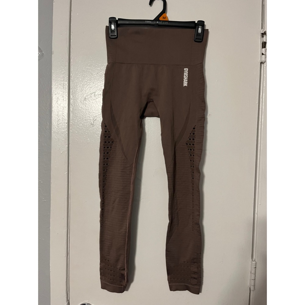 Gymshark Energy+ Seamless Leggings Brown High Waisted Eyelet Small GLLG1828-RT